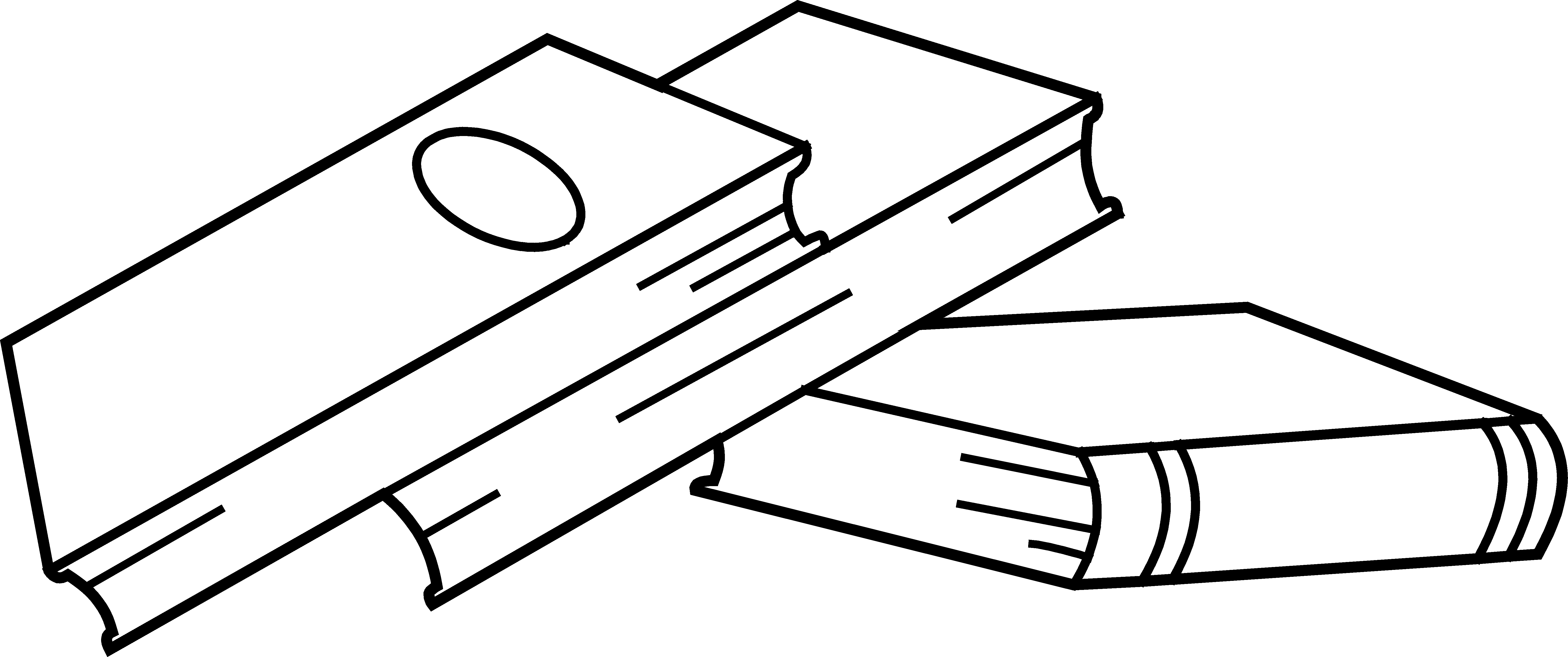Stack of Books Coloring Page - Free Clip Art