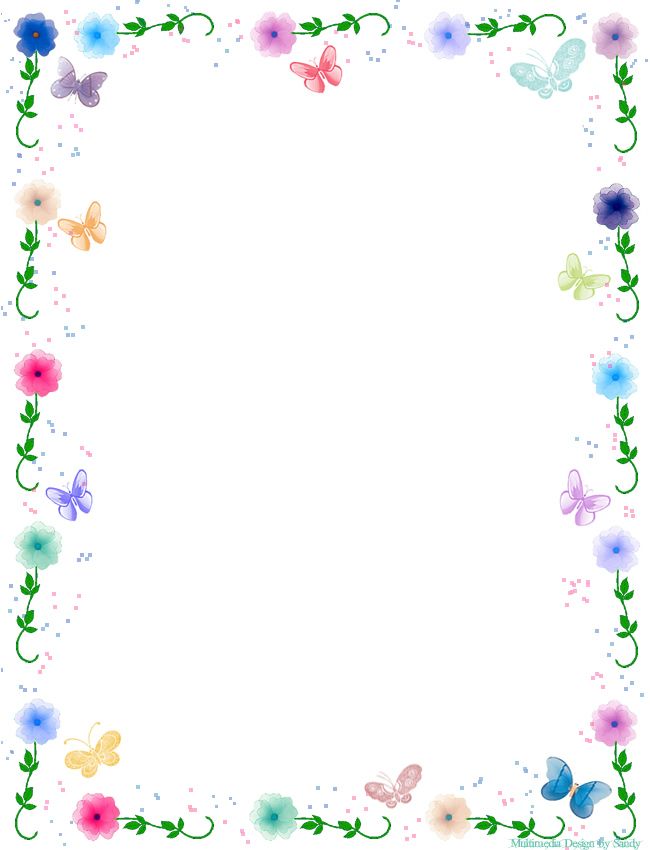 Free Butterfly Borders Clip Art | Floral Butterfly Border 