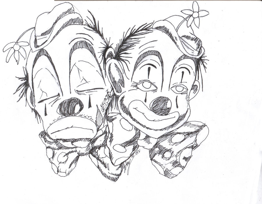 sad clown clip art coloring pages - photo #42