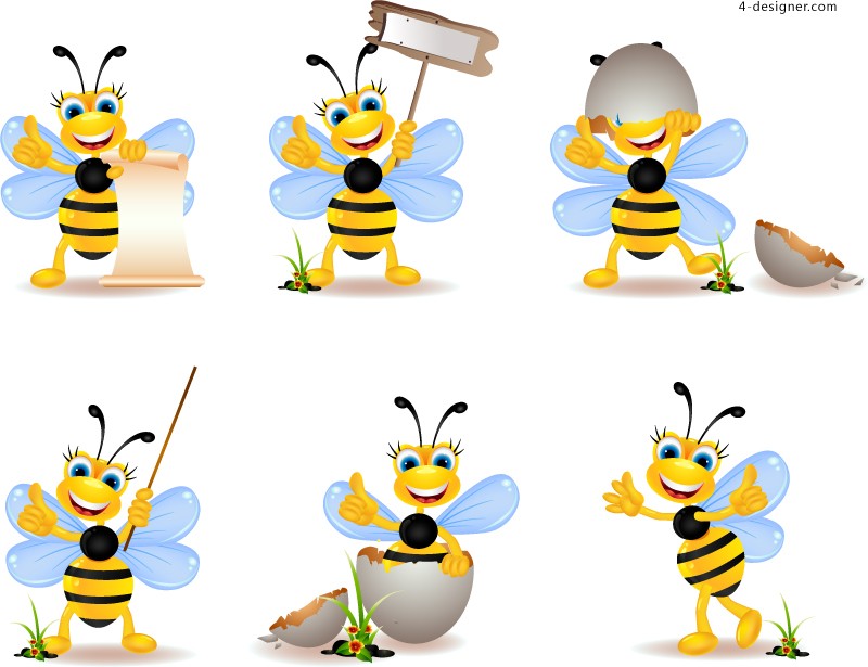 4-Designer | Naughty cartoon bee vector material