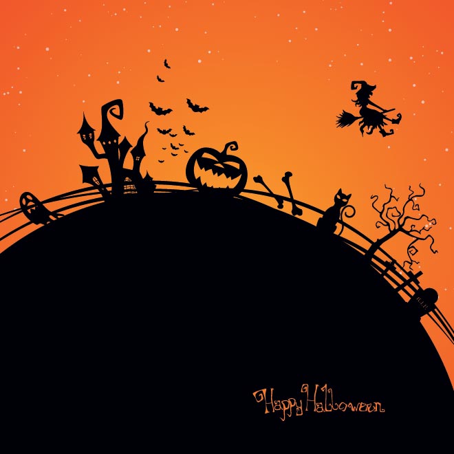 50 Free Vector halloween background and greeting card template 