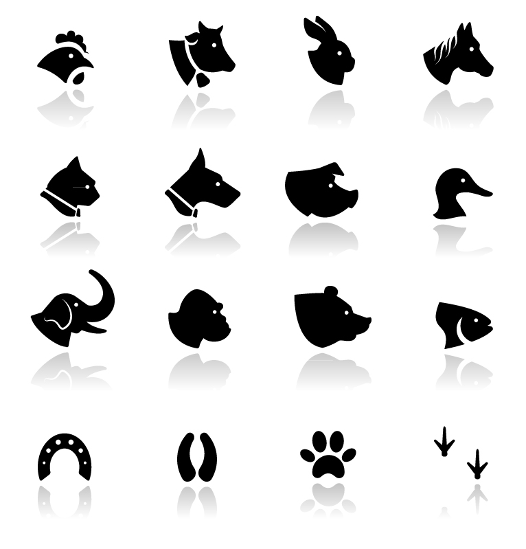 Animal Heads Silhouette | Free Vector Graphic Download