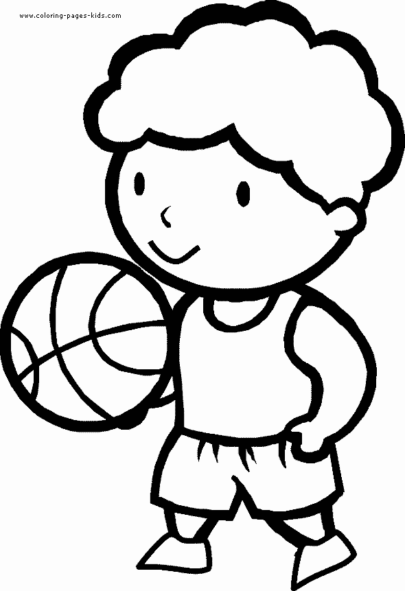 Basketball color page - Coloring pages for kids - Sports coloring 