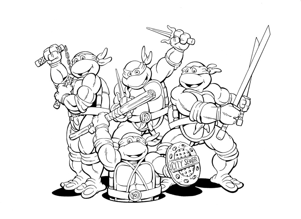 Teenage Mutant Ninja Turtles And Their Favorite Weapon Coloring 