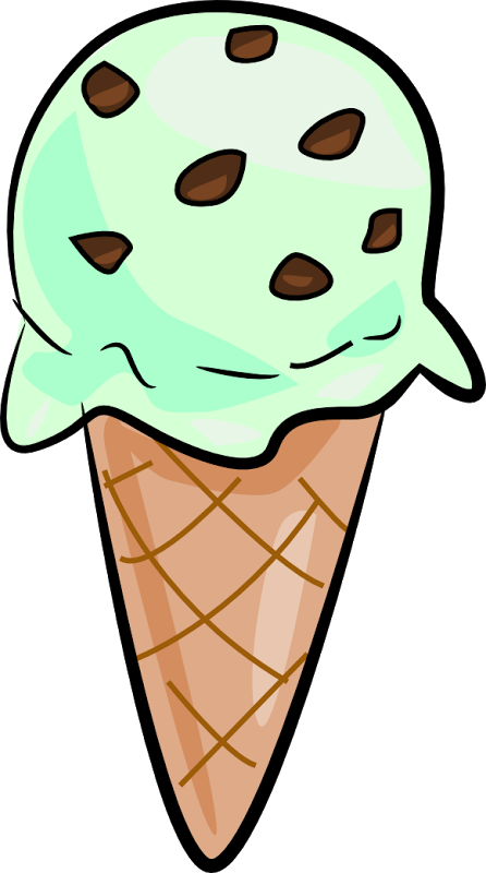 The Totally Free Clip Art Blog: Food - Mint chocolate ice cream cone