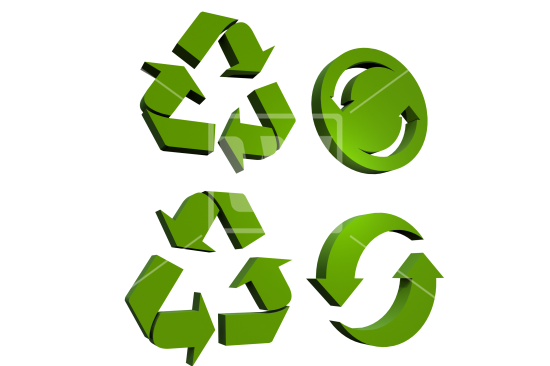 3D Recycling Icons - PNG - Welcomia Imagery Stock