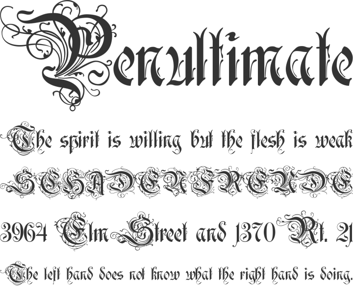 Gothic Decorative Calligraphy Fonts Clip Art Library