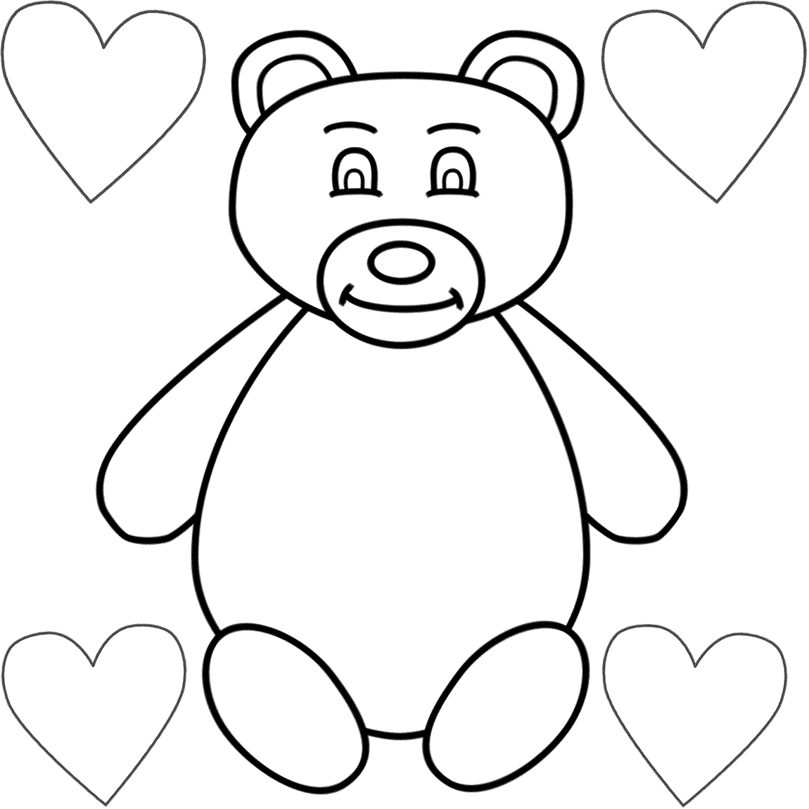 Gambar Coloring Pages Bear Free Printable Clip Art Teddy Print Di 