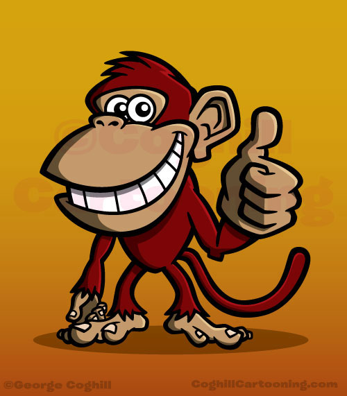 Cartoon Monkey Mascot Character