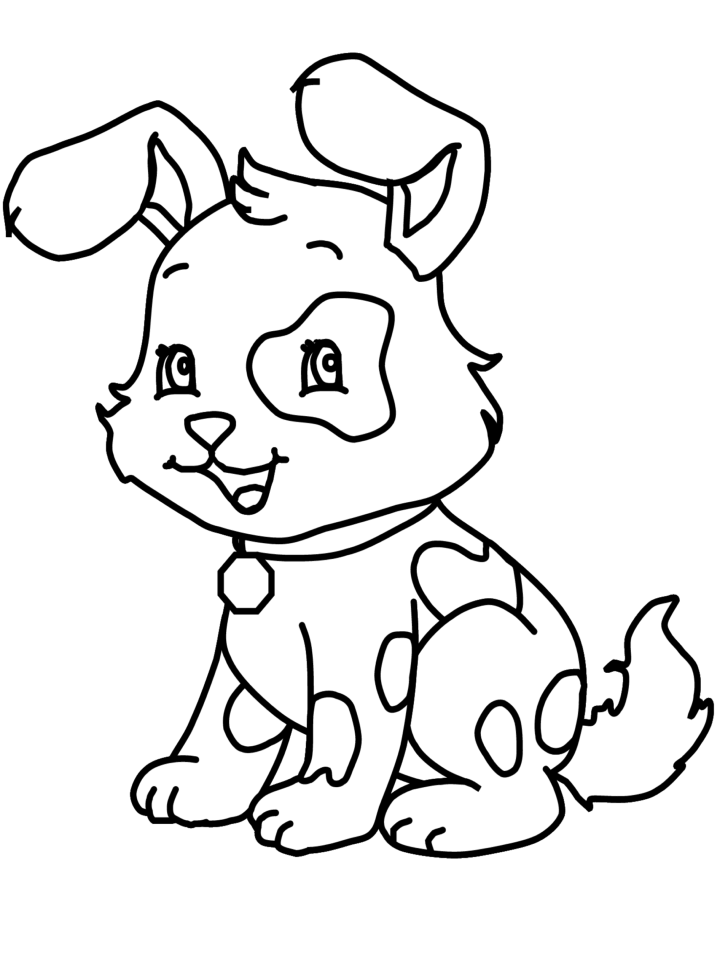 Animals Coloring Pages Dogs Simple Animal Drawing Puppy Clip