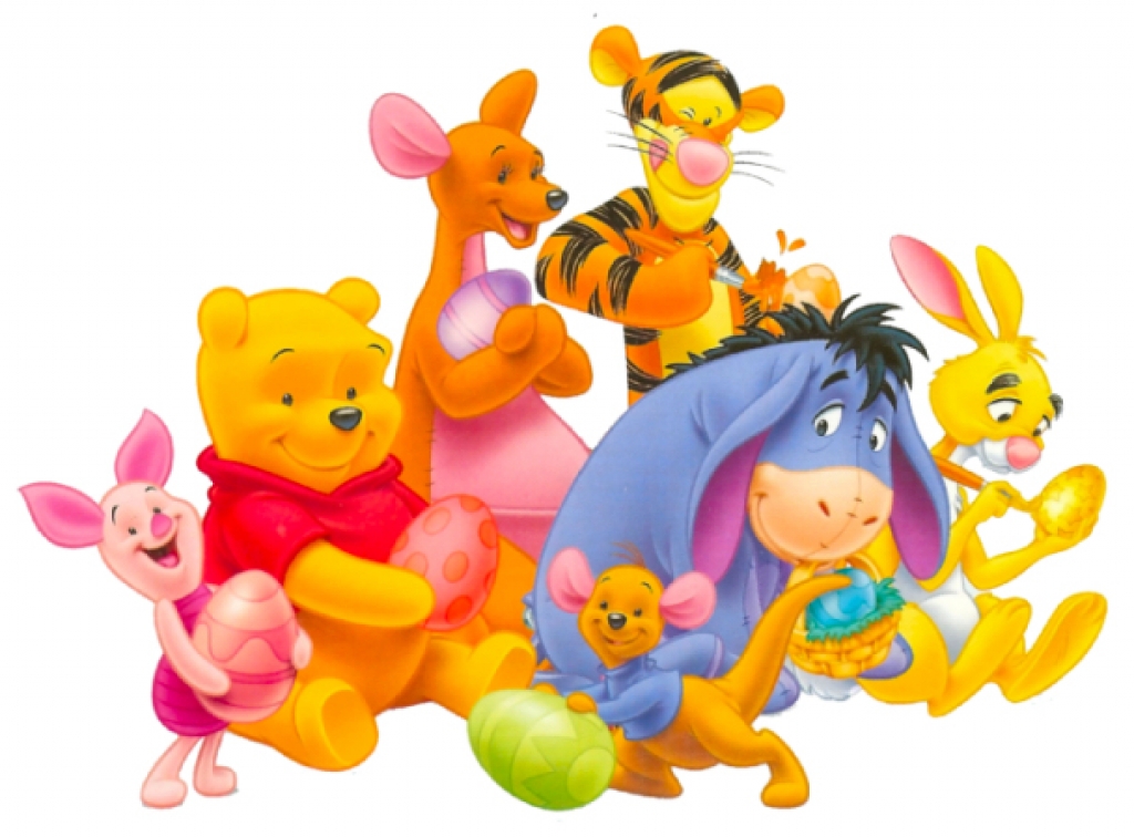 Easter winnie the pooh kanga roo tigger piglet and rabbit clipart