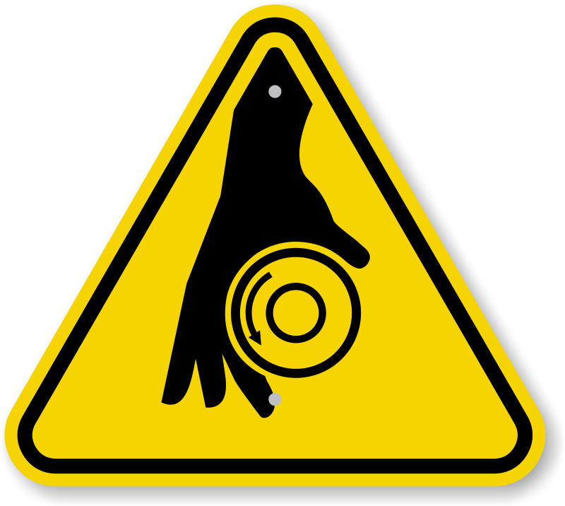 ISO Rotating Shaft Warning Sign Symbol - Fast  Free Shipping, SKU 