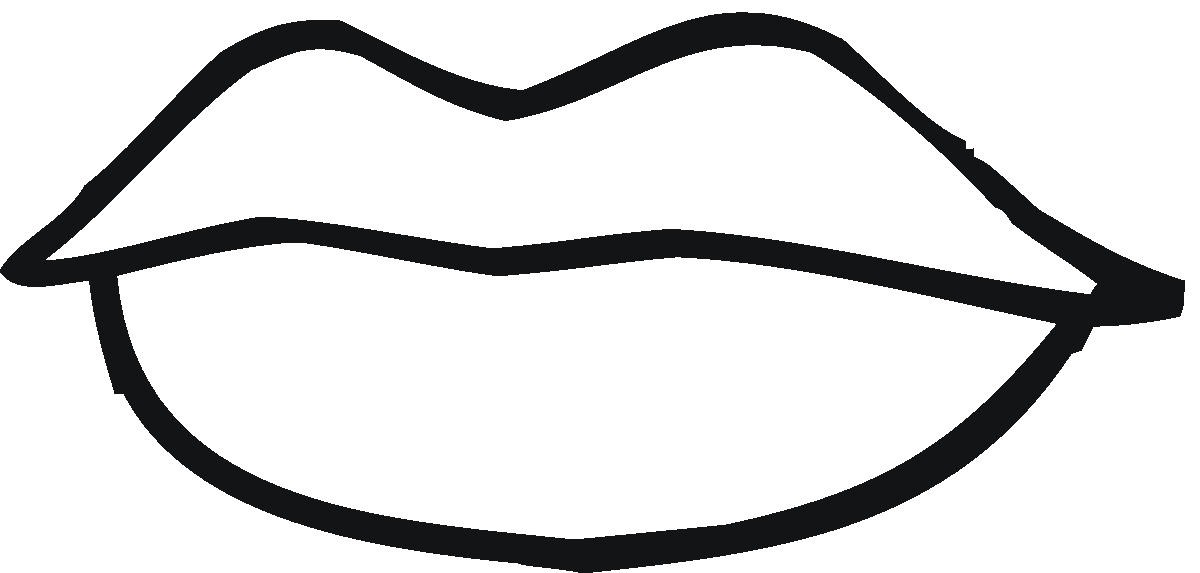 lips clipart black and white