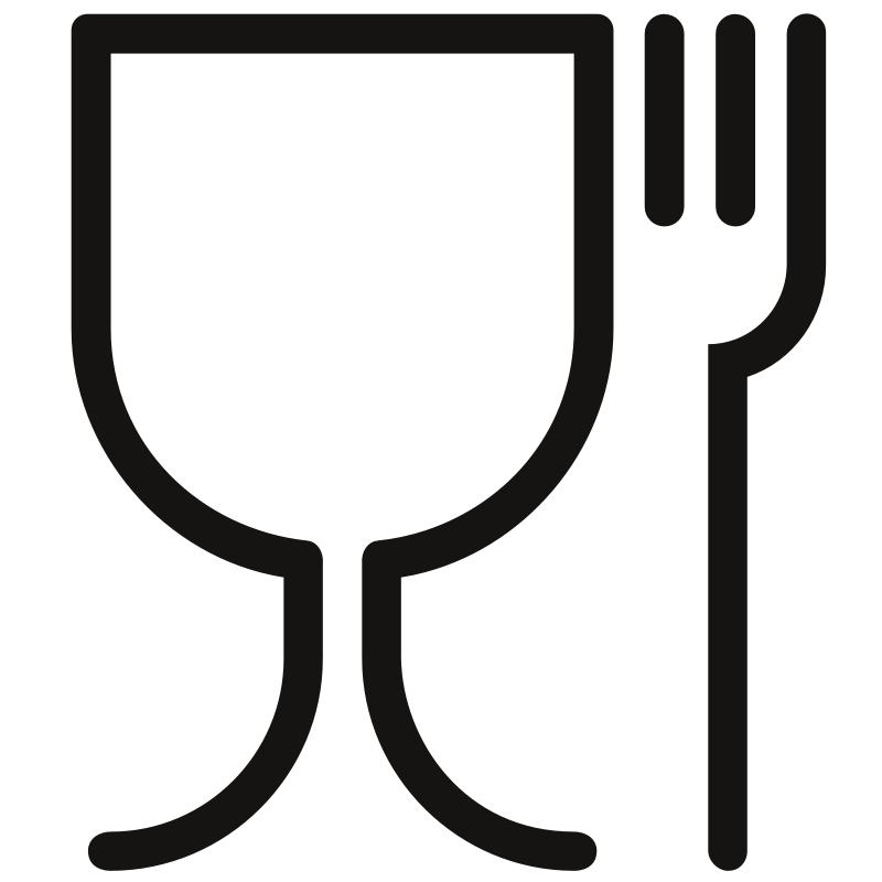 Clipart - Glass and fork - non toxic material symbol