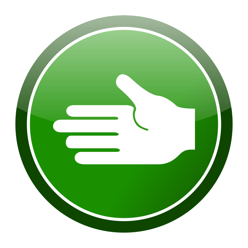 Green cirlce hand icon Free Vector 