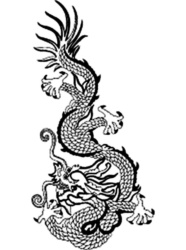 Dragon, a Popular Symbol of Ancient China Emperor Coloring Page 