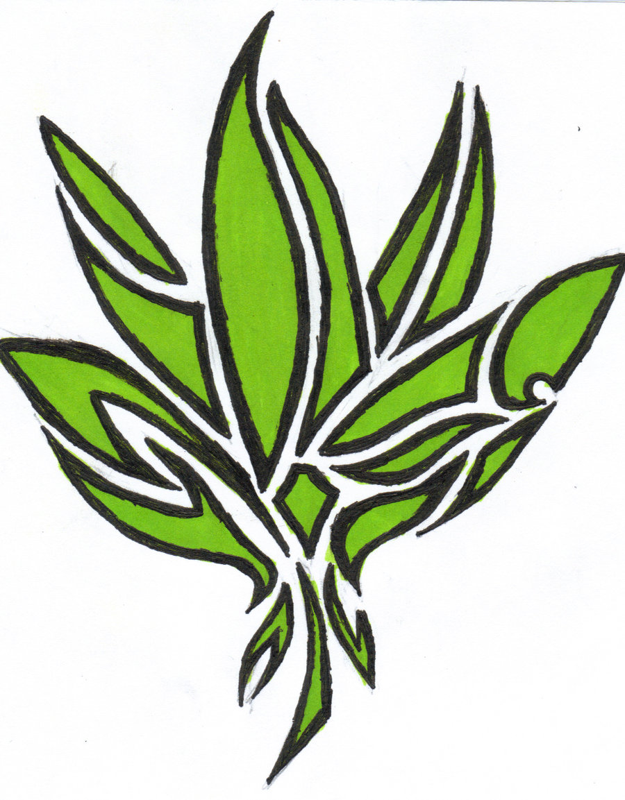 pot leaf tattoo outline - Clip Art Library.