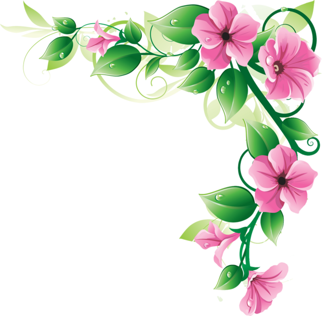 Pink Flower Border Clip Art - Tera Wallpaper