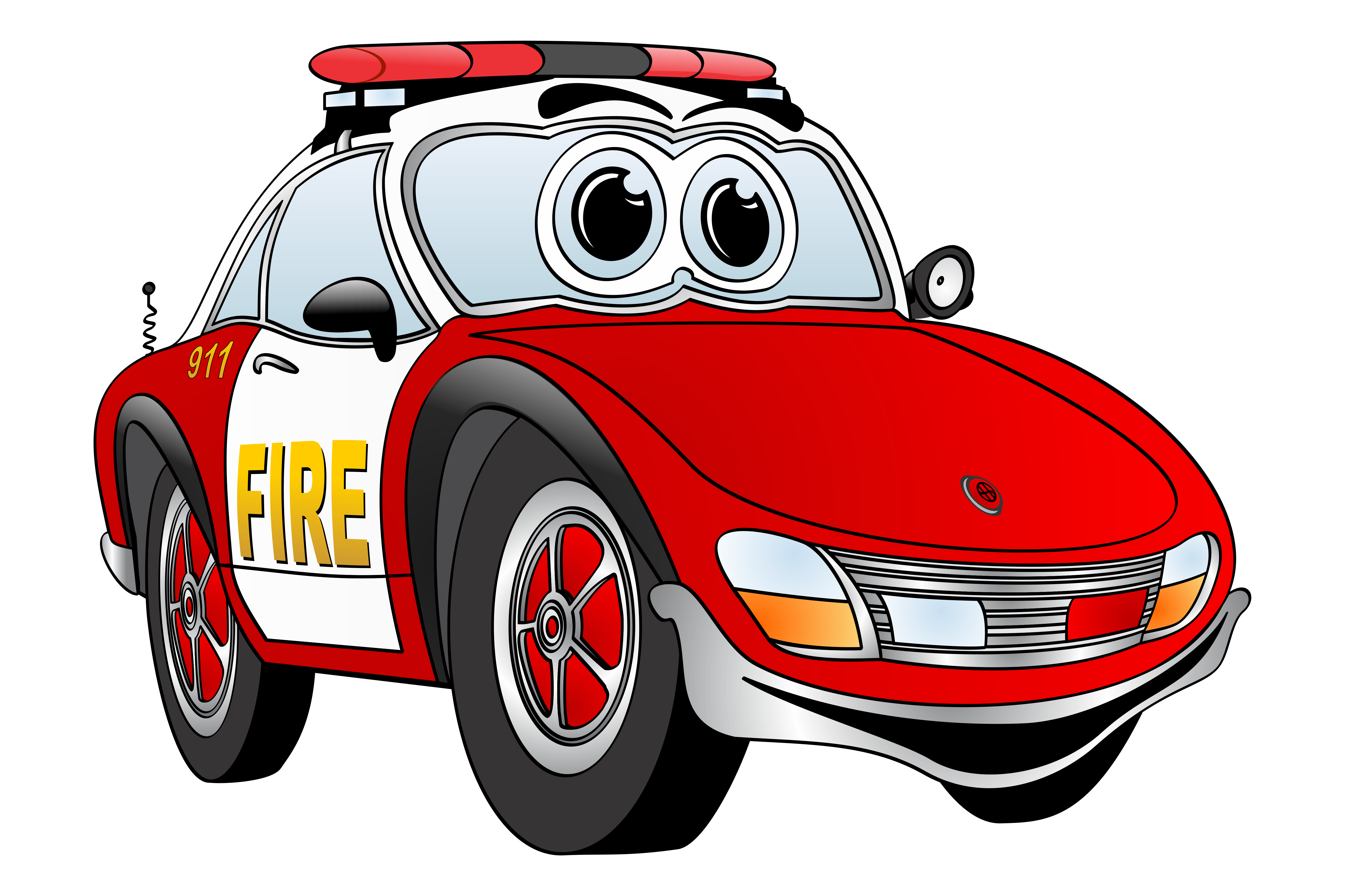 Fire Car Cartoon - My Firefighter Nation