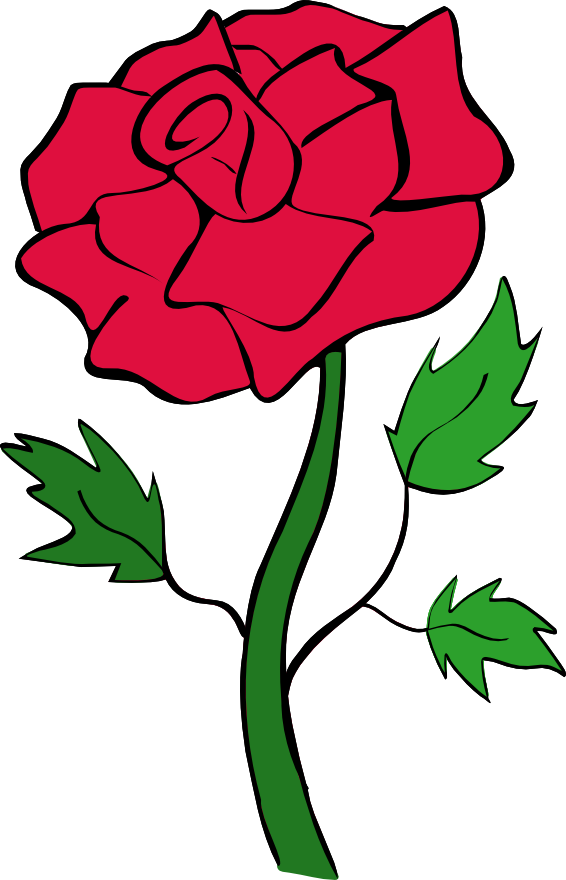 Red Rose Outline Clipart