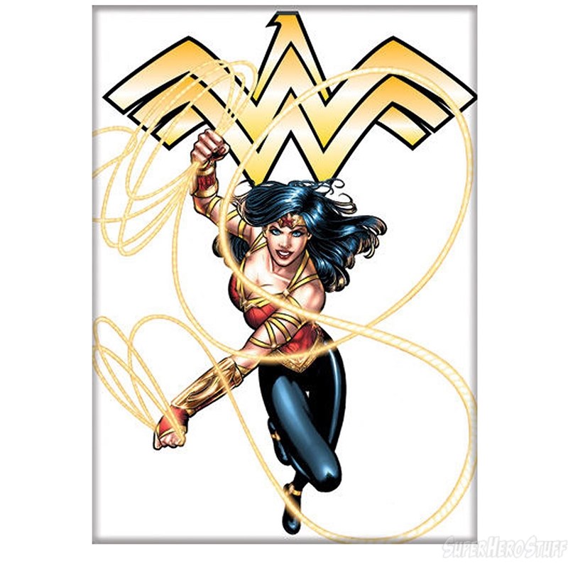 Wonder Woman Lasso Logo White Magnet