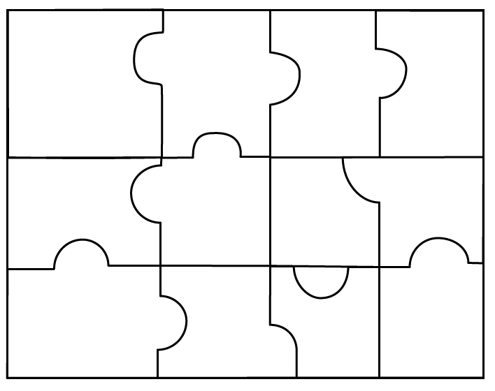 5 Piece Puzzle Template - Clipart library