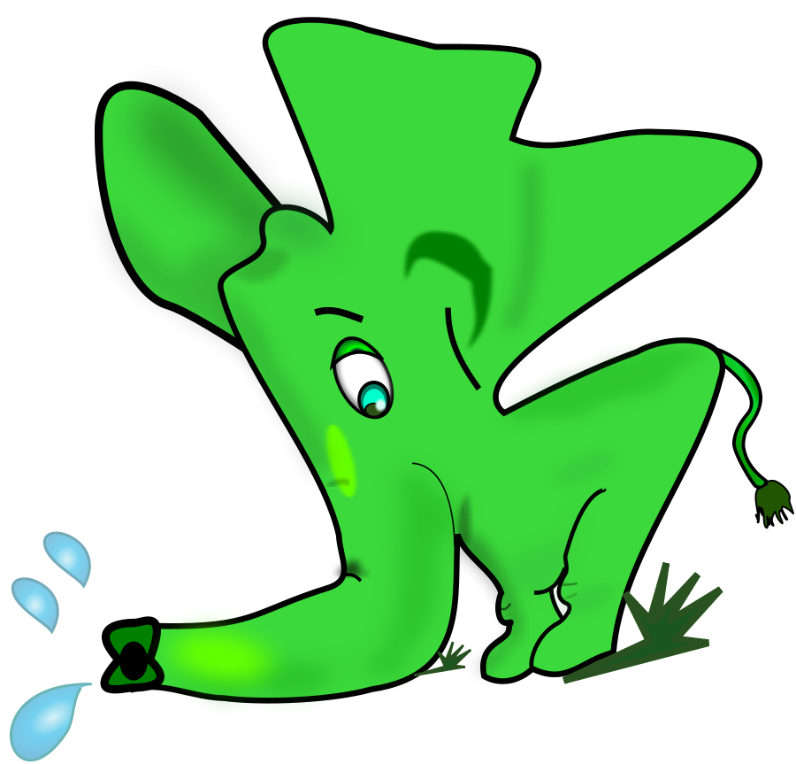 Little green elephant Clipart, vector clip art online, royalty 