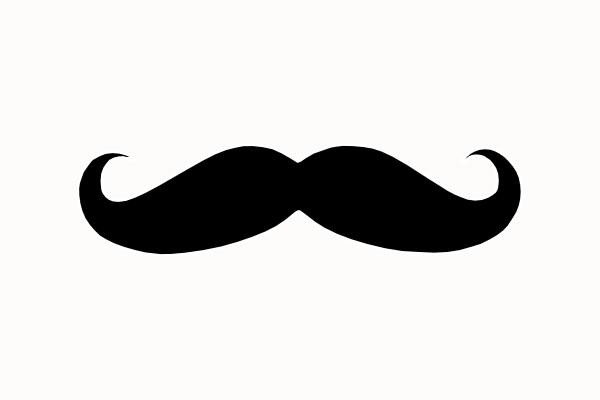 Black Mustache Outline clip art - vector clip art online, royalty 