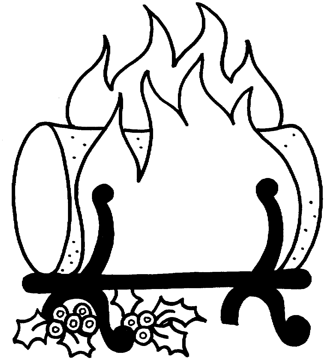 LOG FIRE Colouring Pages (page 2)