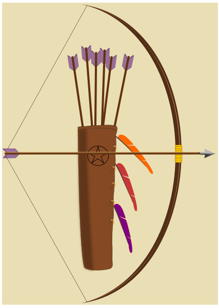 bow, arrow and quiver SVG Vector file, vector clip art svg file 