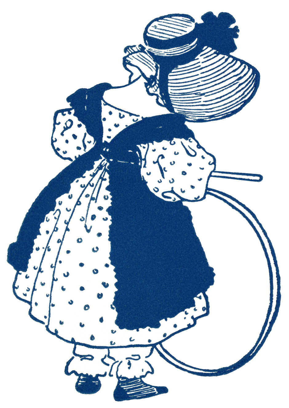 Little Girl With Hoop ~ Free Vintage Clipart | Old Design Shop Blog