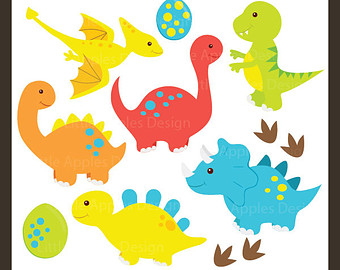 Popular items for dinosaurs clipart 
