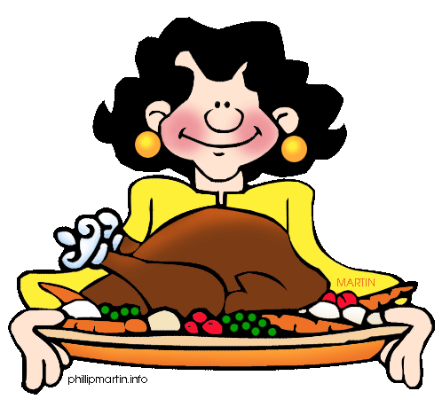 Free Family and Friends Clip Art by Phillip Martin, Mom Serving Dinner