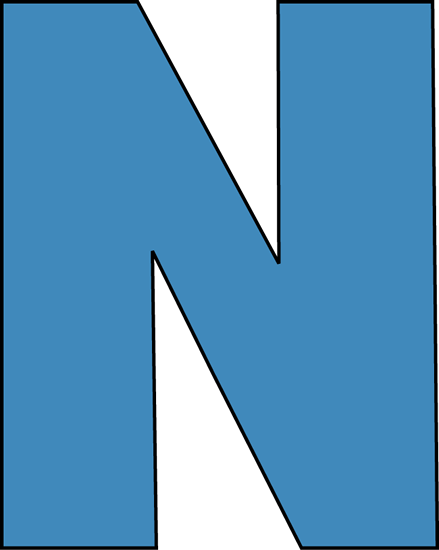 Blue Alphabet Letter N Clip Art - Blue Alphabet Letter N Image