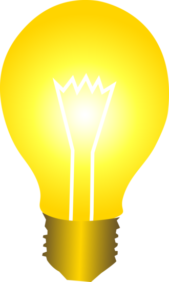 Bright Yellow Idea Light Bulb - Free Clip Art