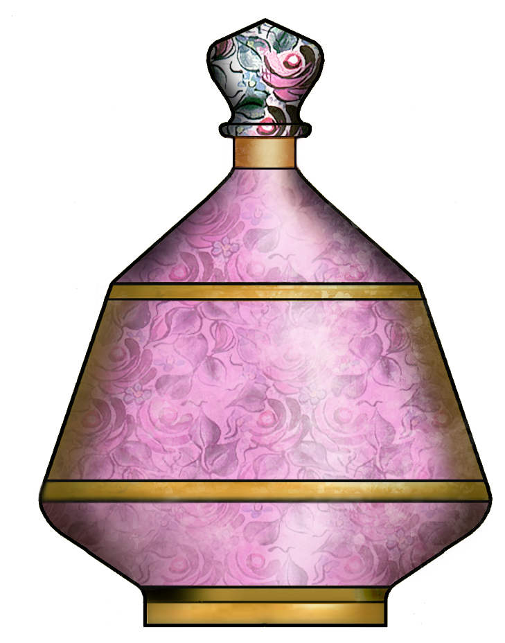 ArtbyJean - Bottles: Plain pink roses pattern with handpainted 