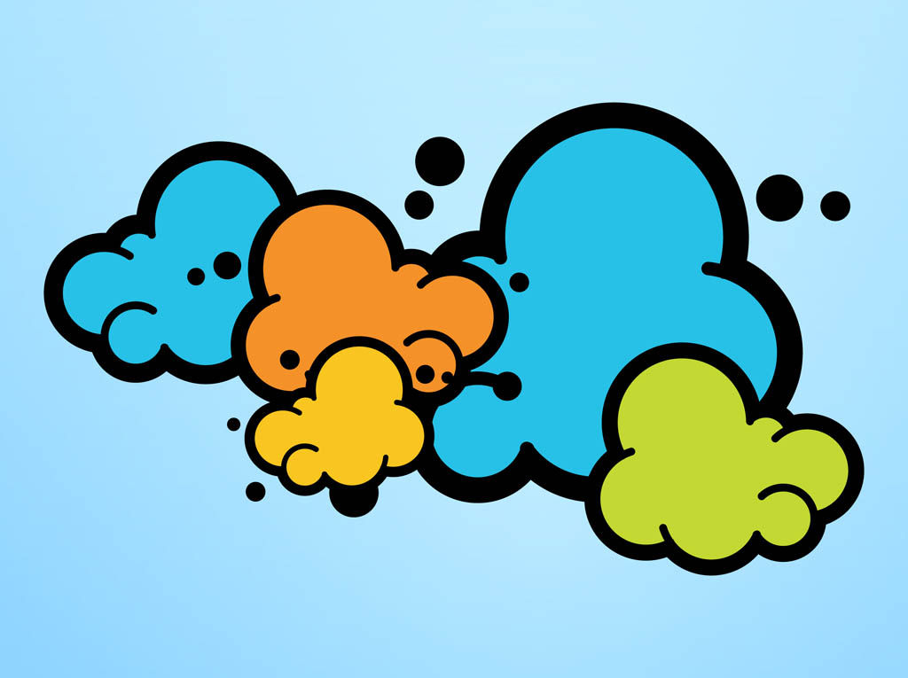 Colorful Cartoon Clouds