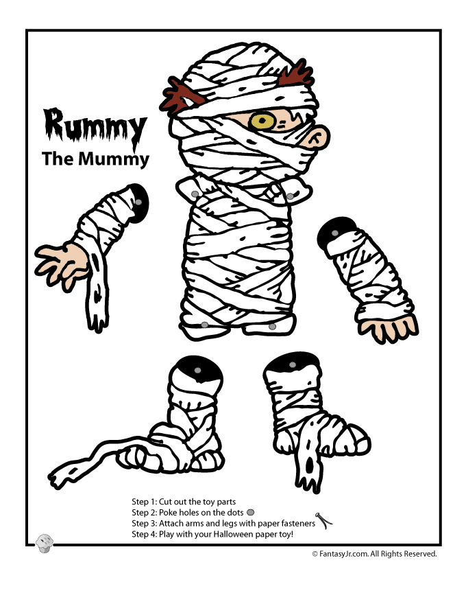 Fantasy Jr. | Halloween Printable Mummy Paper Craft