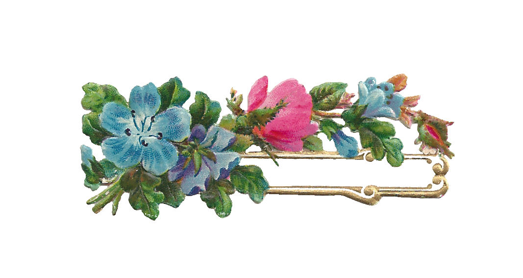 Antique Images: Free Digital Flower Label Design: Printable Blue 