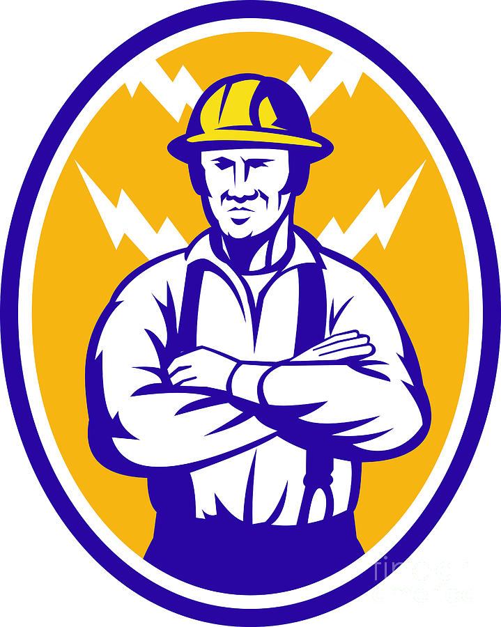 Electrician Construction Worker Lightning Bolt by Aloysius 