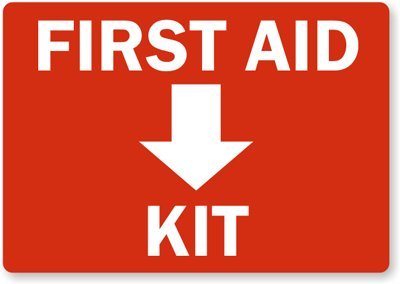: First Aid Kit Inside (with Symbol), Adhesive Signs and 