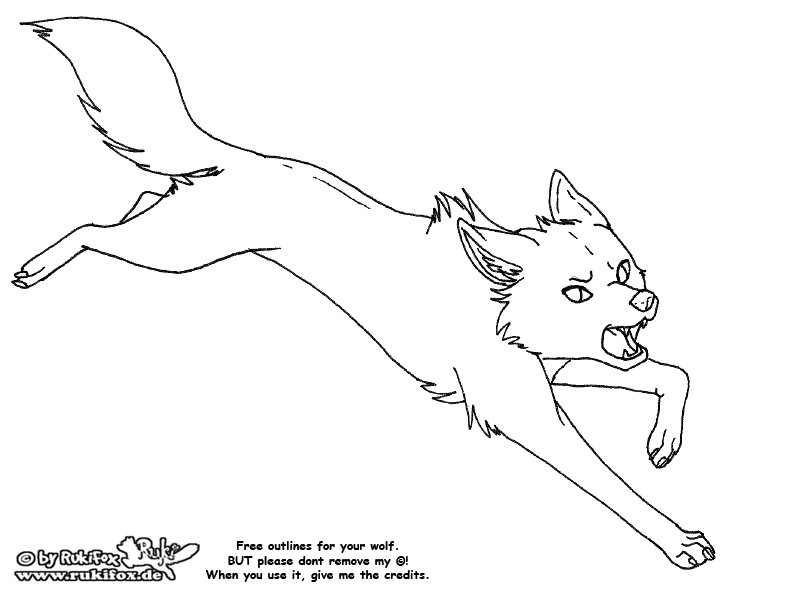 wolf drawing outlines - Clip Art Library