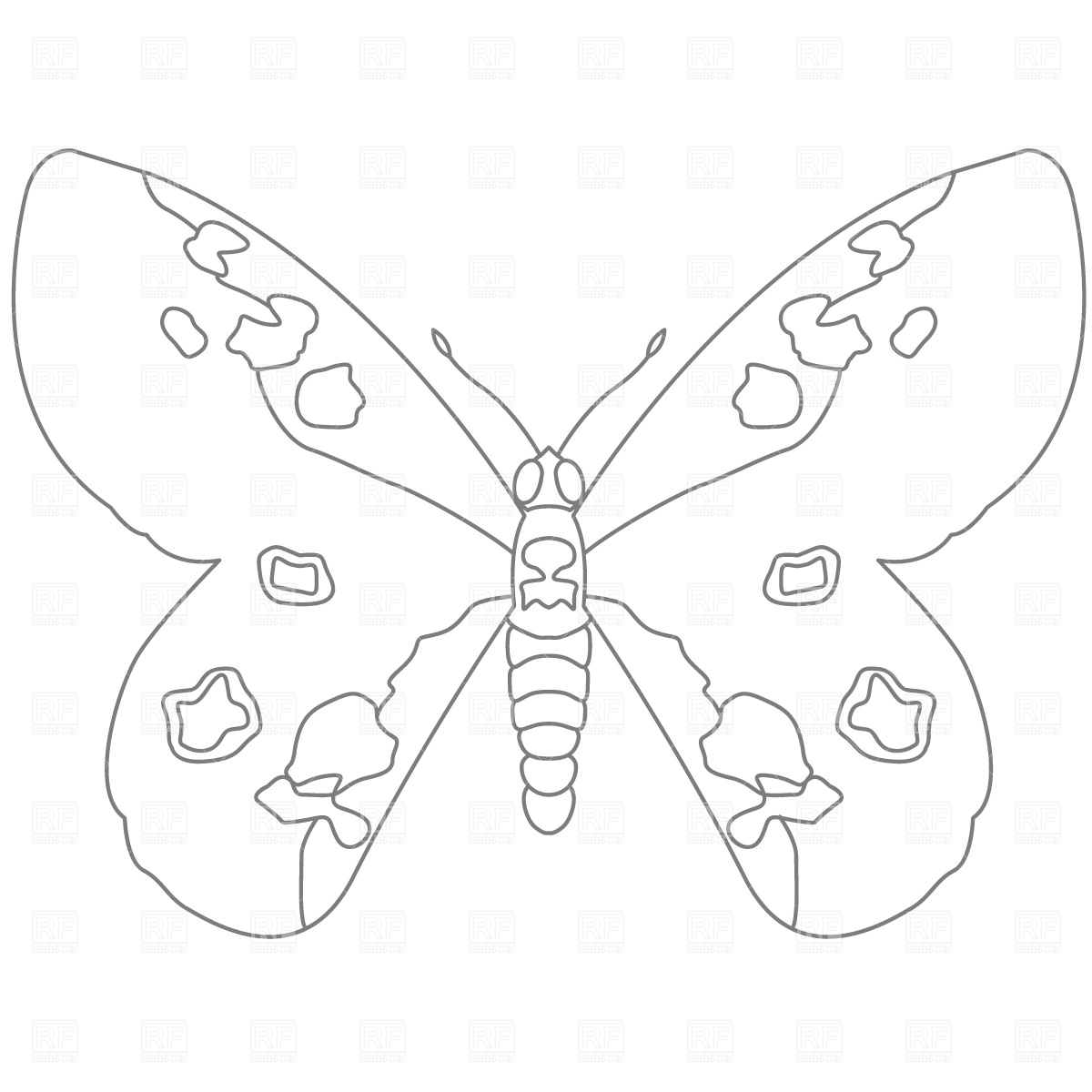 Butterfly outline, 749, Plants and Animals, download Royalty free 