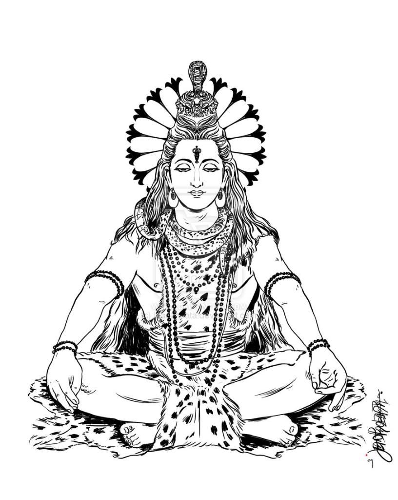 sketch lord shiva drawing - Clip Art Library