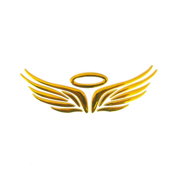 3D car angel wings halo sticker golden yellow red - US$1.79