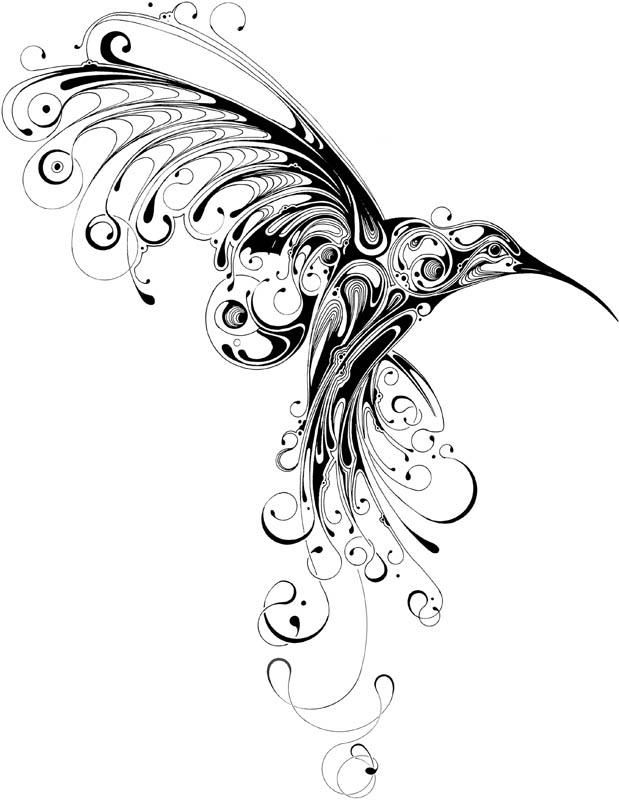 woman silhouette tattoos for women | Colibri Hummingbird Tattoo 