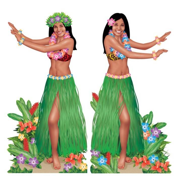 Hula Dancers Scene Setter for Tropical Island or Beach Hut Parties