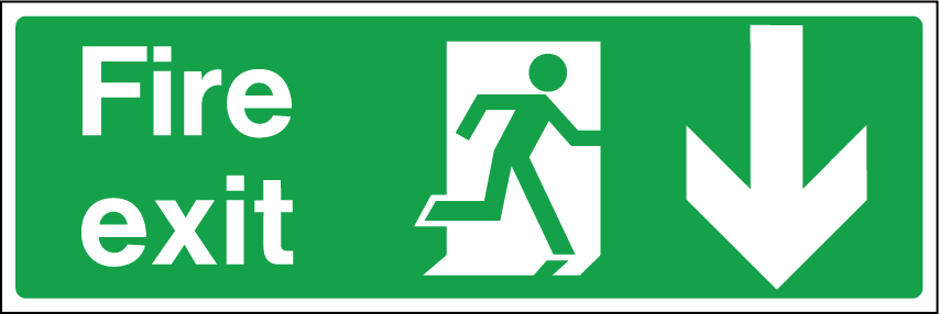 Fire Exit Symbol & Right Arrow Safety Sign 