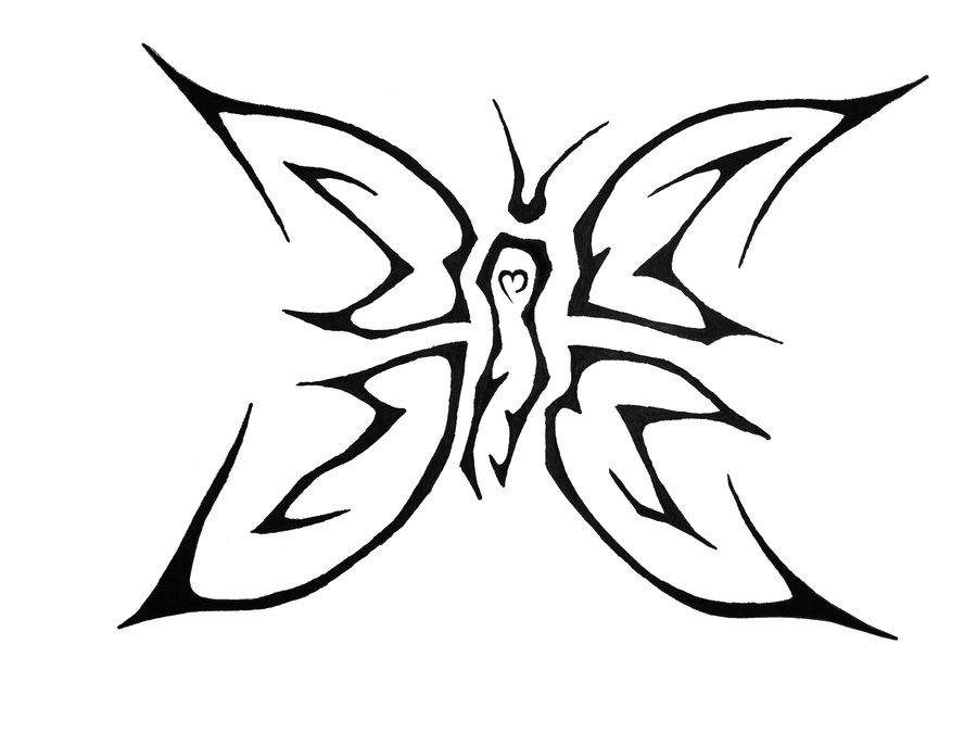 Tribal Butterfly Drawings