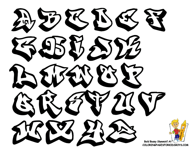 graffiti alphabet fonts a z